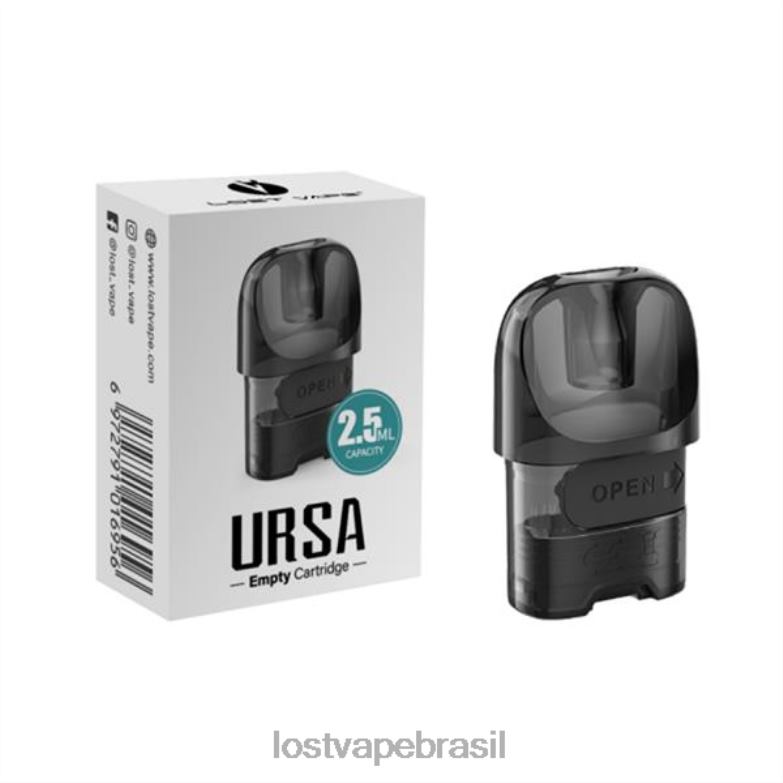 Lost Vape URSA cápsulas de substituição preto (cartucho vazio de 2 ml) VX68D215 | Lost Vape Disposable